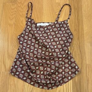 Anthropologie Brown Patterned Camisole